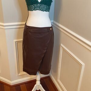 Forever 21 Brown Faux Leather Skirt size Medium Granola
